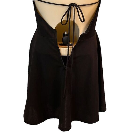 TRAC Crisscross Tie Exposed Back Fit & Flare Mini Party Dress - Picture 9 of 11